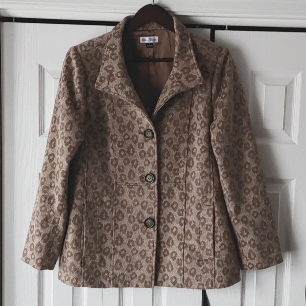 Leopard Print Blazer Coat Size 10